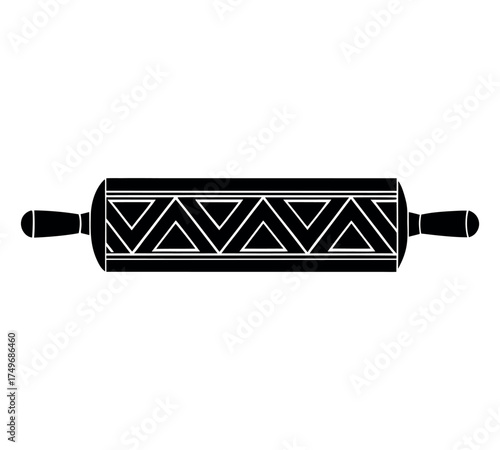Rolling pin kitchen baking tool dough pastry preparation utensil vector 