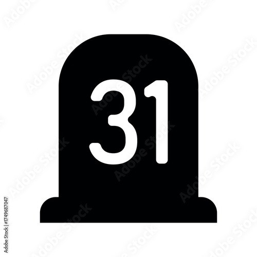 
An illustration of a black icon of a Halloween holiday attribute on a white background