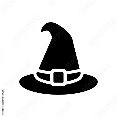 
An illustration of a black icon of a Halloween holiday attribute on a white background