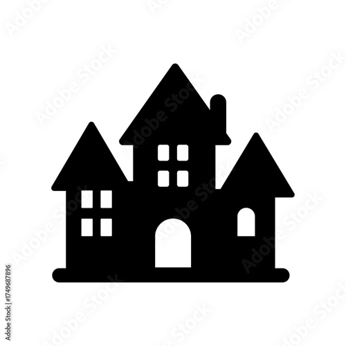 
An illustration of a black icon of a Halloween holiday attribute on a white background