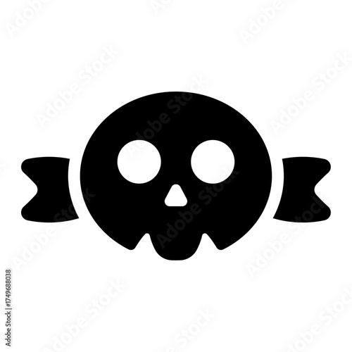 
An illustration of a black icon of a Halloween holiday attribute on a white background