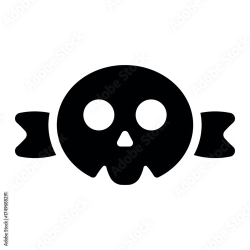 
An illustration of a black icon of a Halloween holiday attribute on a white background