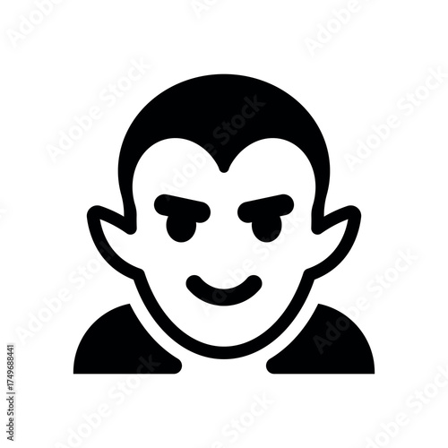
An illustration of a black icon of a Halloween holiday attribute on a white background