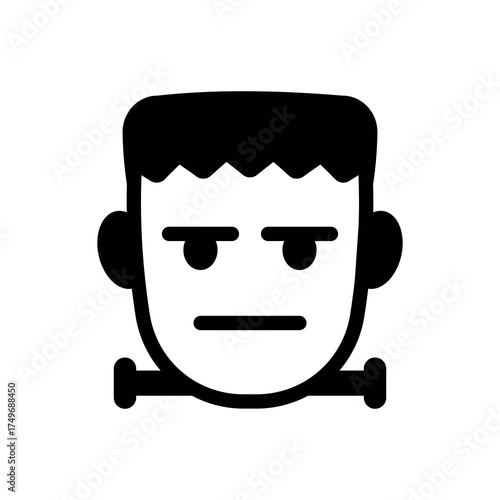 
An illustration of a black icon of a Halloween holiday attribute on a white background