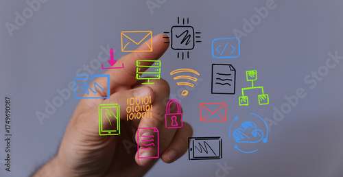 Hand interacting with color...