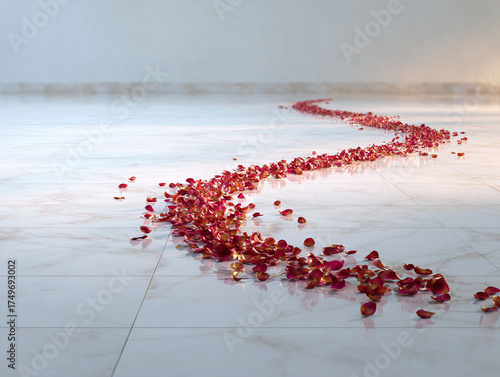 Romantic Petals on Floor, bokeh.