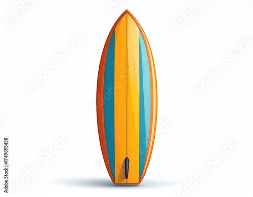 Surfboard: Capture the essence of aquatic adventure. A beautifully crafted surfboard, showcasing sleek design and vibrant colors, beckons the waves. This image is all about enjoying the ride!