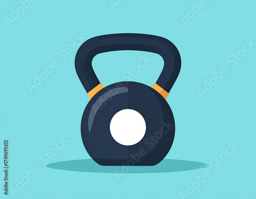 Kettlebell: A solitary kettlebell in vivid colour, embodies strength, power, and the essence of a fitness-focused lifestyle.