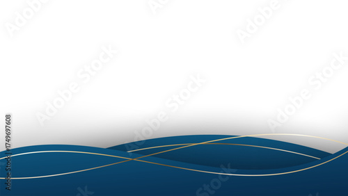 Blue Gold Wave Abstract Shape Border and Corner Frame Vector Set Collection. Decorative Elements Corners, Borders, and Frame