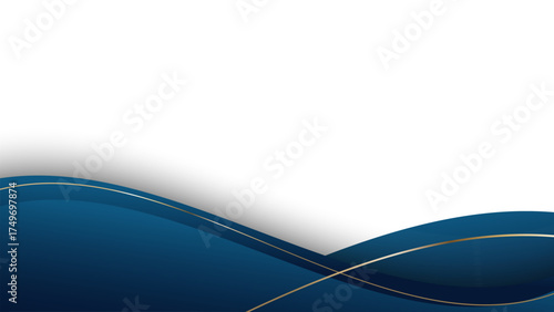 Blue Gold Wave Abstract Shape Border and Corner Frame Vector Set Collection. Decorative Elements Corners, Borders, and Frame