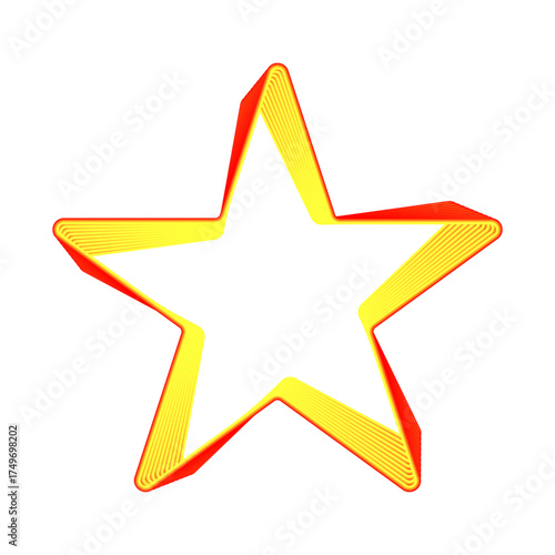 Yellow and red gradient star, vector illustration.