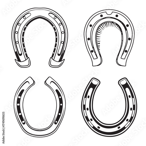horseshoe silhouette, horseshoe icon vector illustration