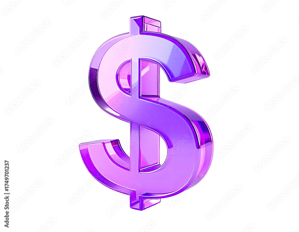 Obraz premium Purple 3D dollar sign (1)