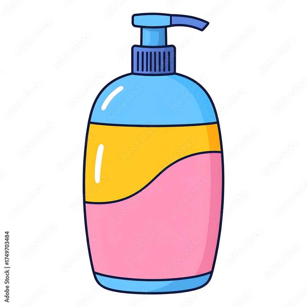 Fototapeta premium Cartoon hand soap bottle