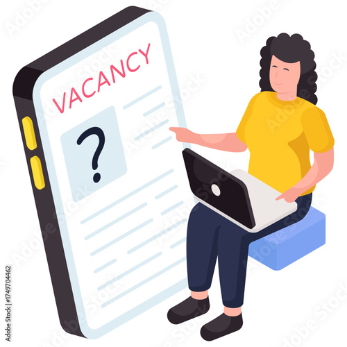 A colored design illustration of seat vacant