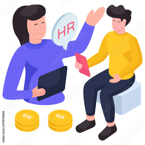 Editable design illustration of hr manager 