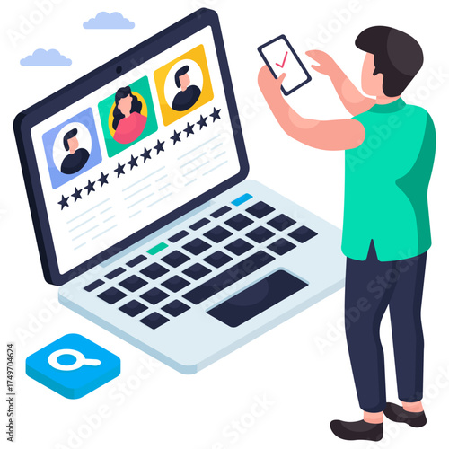 An illustration design of employee ratings 
