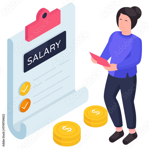 Trendy design illustration of salary slip