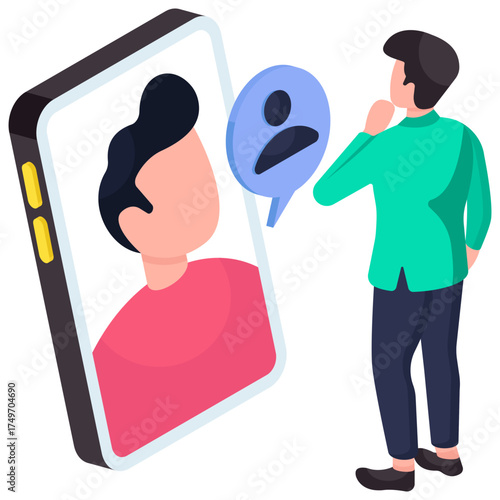 Unique design illustration of mobile video chat