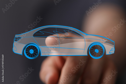 Hand interacts with a digit...