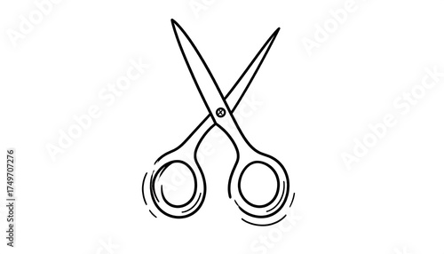 Simple Hand Drawn Scissors Illustration.