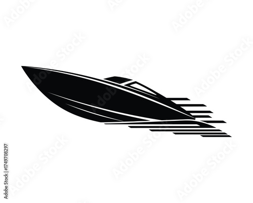 A sleek and powerful speedboat glides effortlessly across the water impressive speed