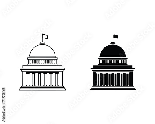 Capitol building icon symbol vector illustration