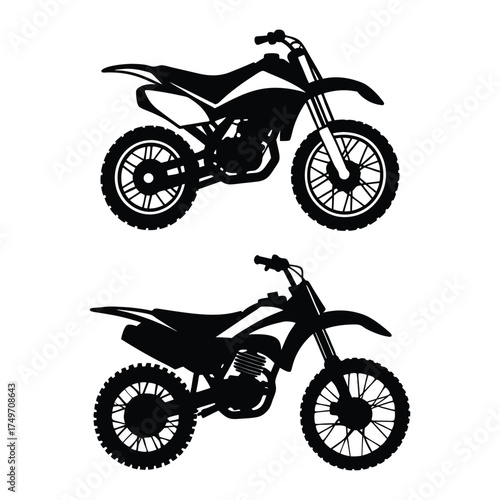 Dynamic motorcycle silhouette with vibrant color options