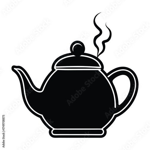 Classic teapot silhouette for kitchen or cafe decor