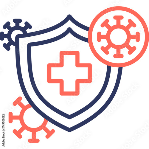Immune Response line color icon