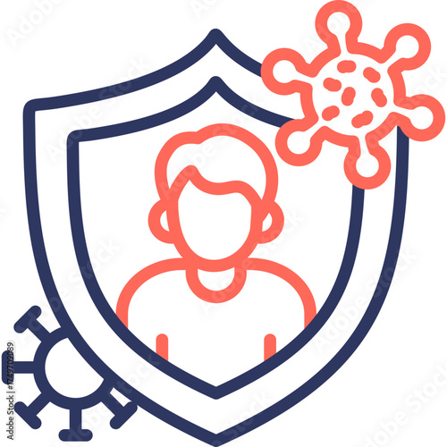 Immune Memory line color icon