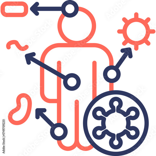 Autoimmune Reaction line color icon