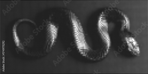 Polka dot wave halftone pattern. Gradient dots background. Modern vector illustration. Abstract curves. Points backdrop. Wavy dotted spotted pattern. Monochrome wide template for web design