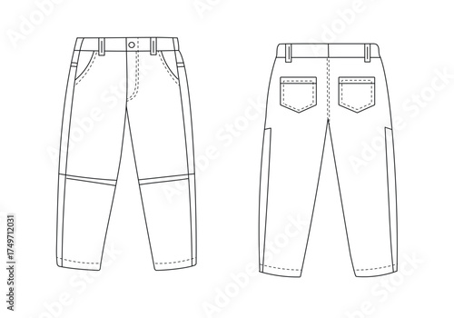 Pant Fashion line art icon isolate in white background.