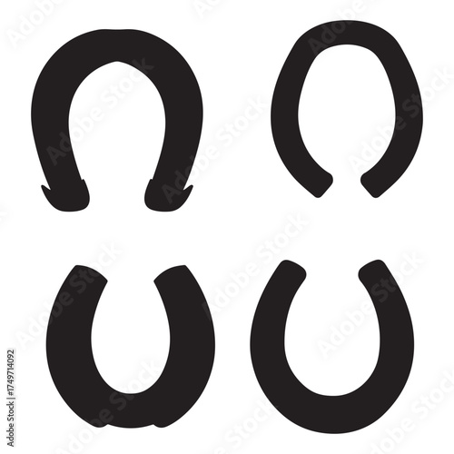 horseshoe silhouette, horseshoe icon vector illustration