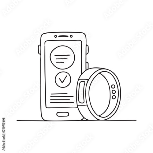 A wristband beside a phone displaying a fitness app