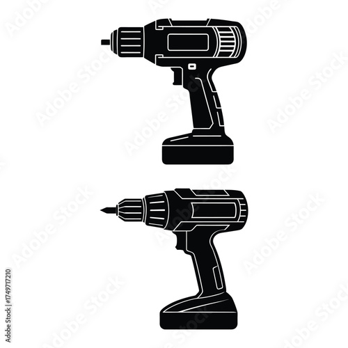 Modern hand drill tool icon for diy and construction projects