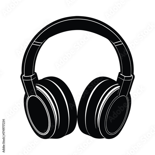 Modern headphones banner advertisement design