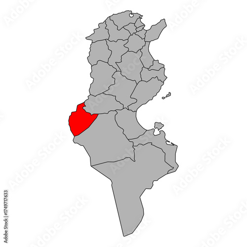 Tozeur of Tunisia Governorates map shape, travel web flat icon vector illustration .