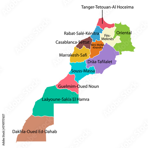 Morocco map symbol shape, travel web flat concept icon vector illustration .