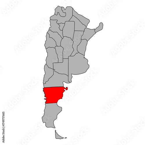 Chubut of Argentina map symbol shape, travel web icon vector illustration .