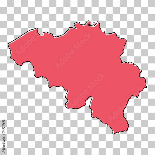 Belgium map symbol shape, travel web flat concept icon vector illustration .