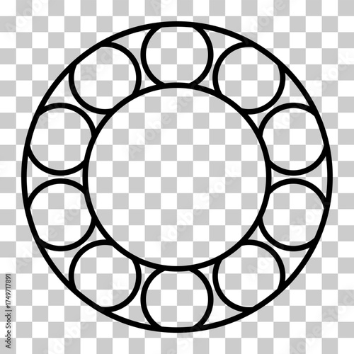 Bearing wheel icon, rolling ball sign, flat web design vector illustration .