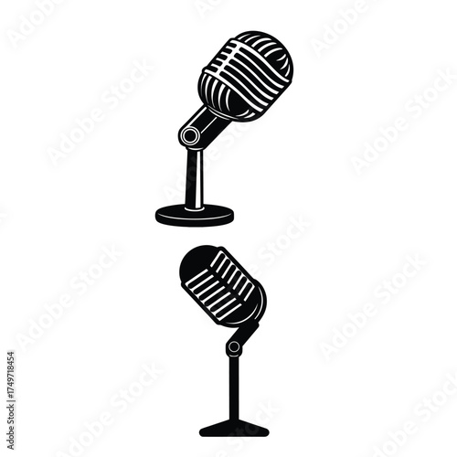 Modern microphone icon for audio recording and broadcasting