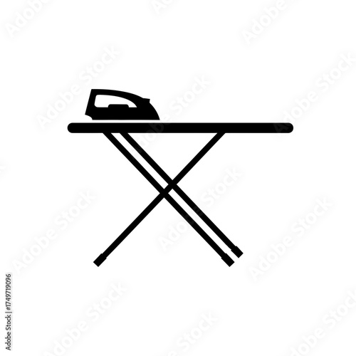Ironing Board Icon – Household Laundry Equipment Silhouette