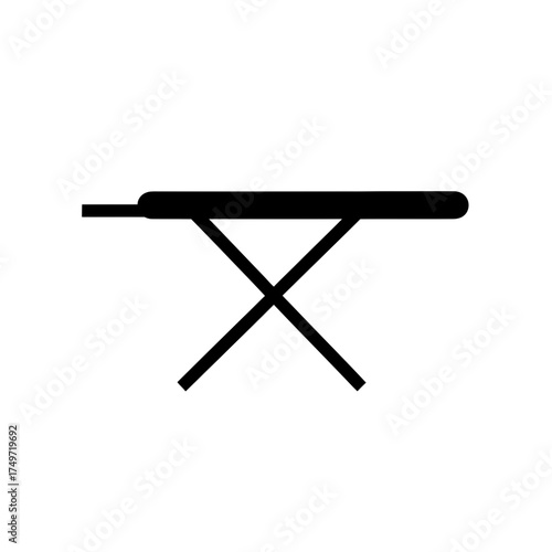 Ironing Board Icon – Household Laundry Equipment Silhouette