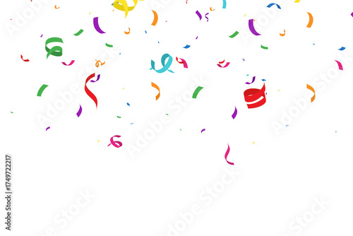 confetti falling down isolated on transparent background