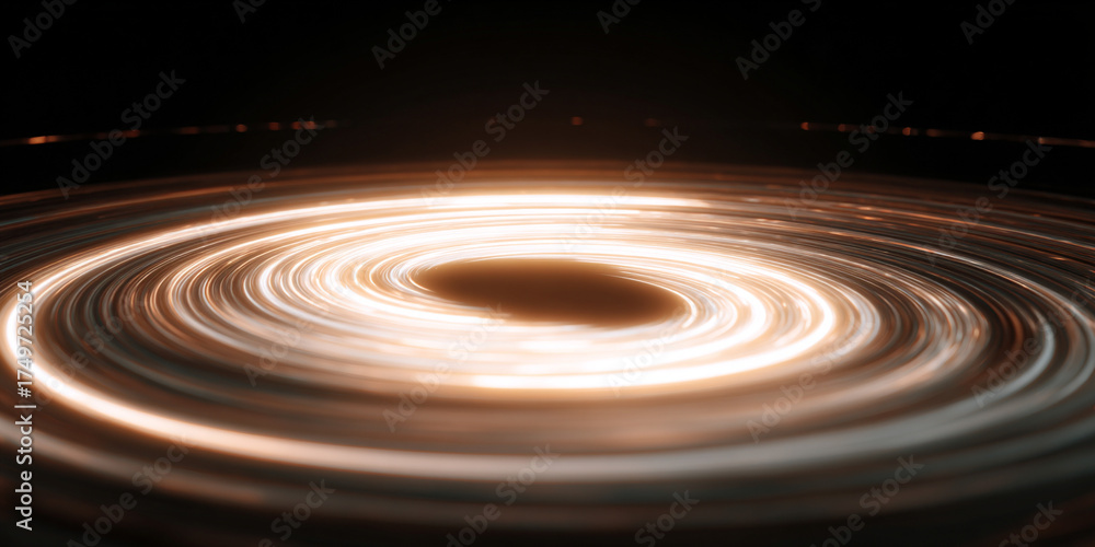 Fototapeta premium Spiral vortex of bright light trails resembling galaxy formation long exposure cosmic astronomy science background - AI generated