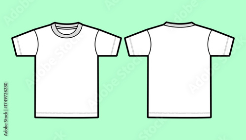 Basic Short Sleeve Black and White T-Shirt Template