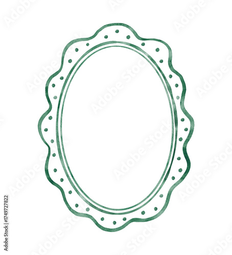 Foto Hand drawn watercolor wavy frame.